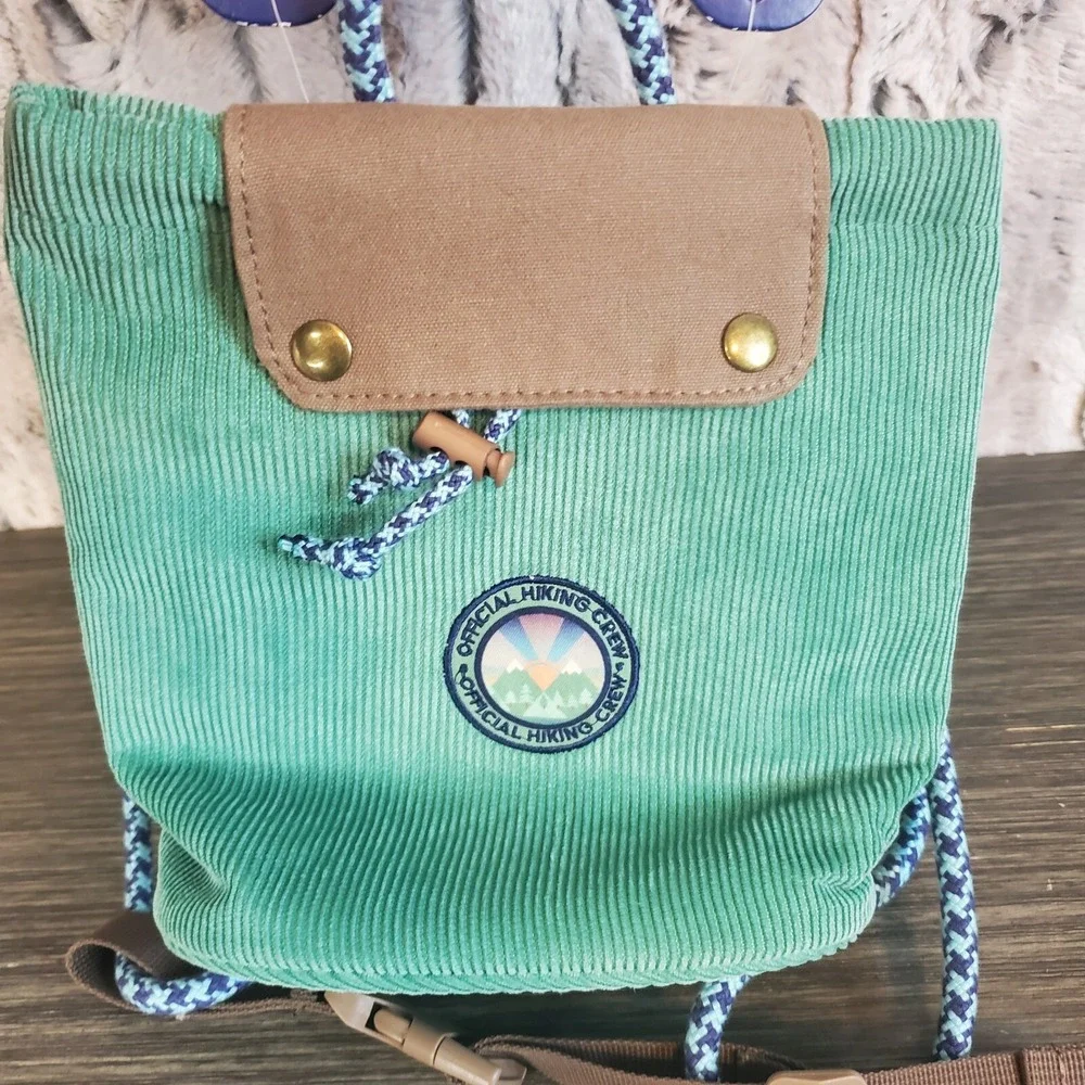 Youly Teal Grren Corduroy Dog Backpack Hiking Pack L/XL NWT‎